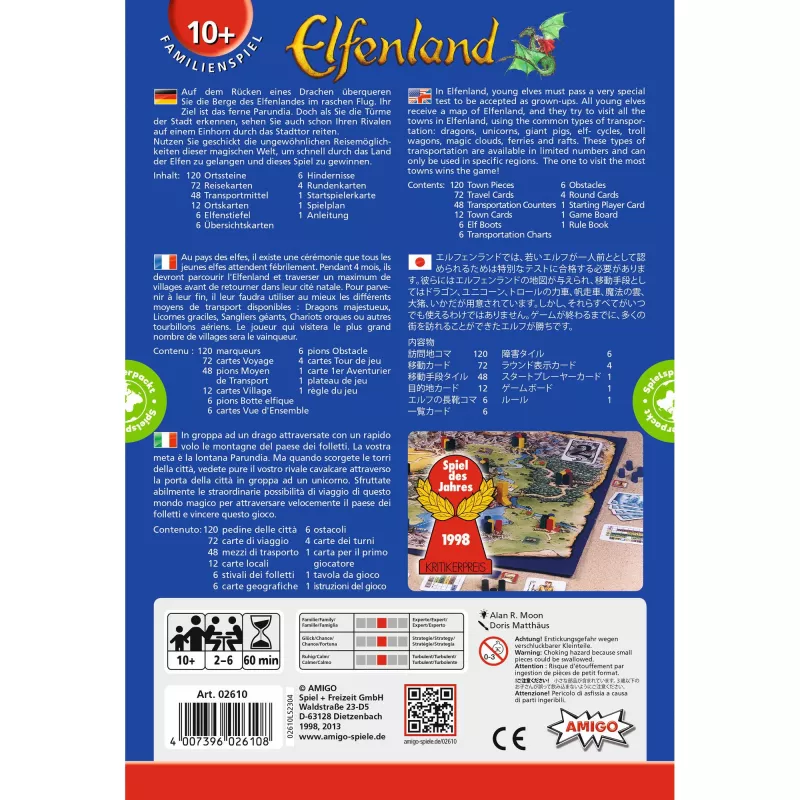 Elfenland, bordspel Spiel des Jahres 1998