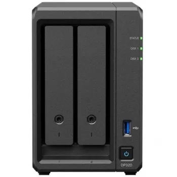 NAS-opslagserver SYNOLOGY DP320 desktop R1600, 8 GB RAM, 16 TB, 2-bay, HDD-ondersteuning, RAID, zwart