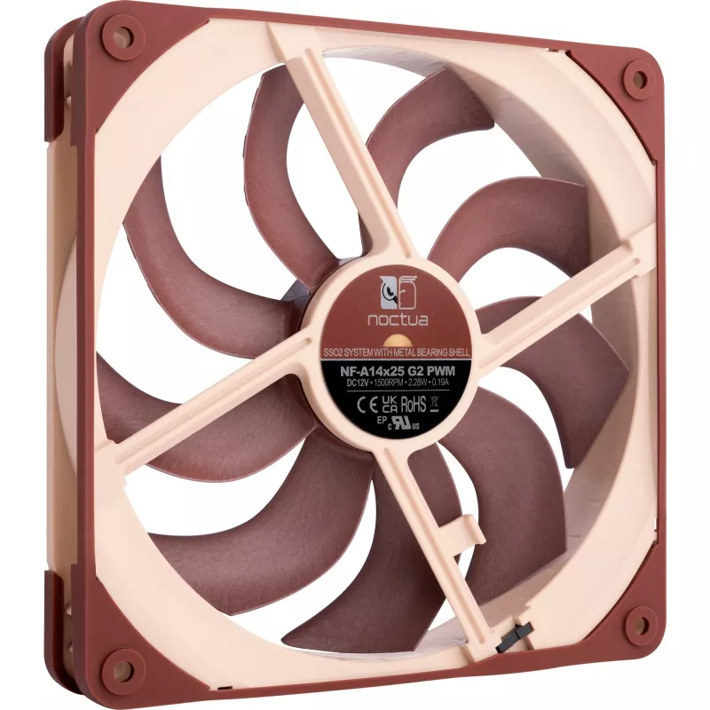 Ventilator Noctua NF-A14x25 G2 PWM 140 mm 1500 tpm SSO2-lager 4-pin-PWM beige