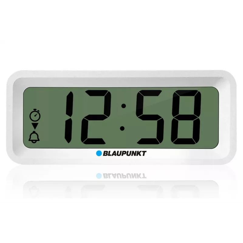 Wekker BLAUPUNKT CL04WH Multifunctionele klok, wit — thermometer, kalender, snooze, 88×37×21 mm
