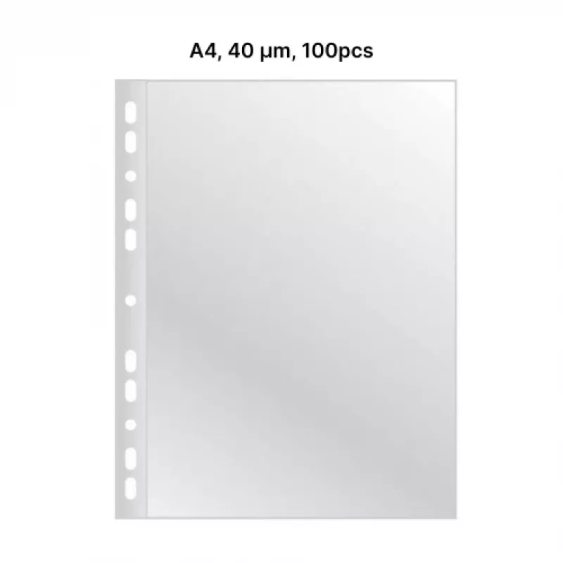 AD Class PUNCHED POCKET kristalhelder A4 40 my, zak 100 stuks