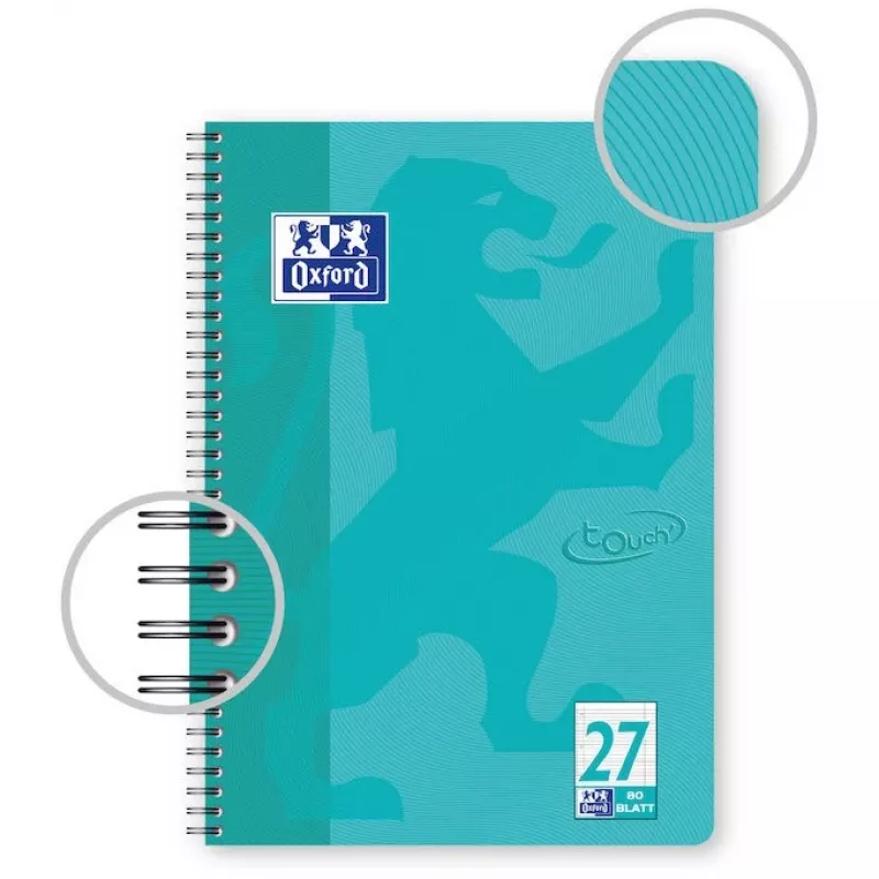 Oxford TOUCH Schrijfblok A4+ 80 vel Aqua
