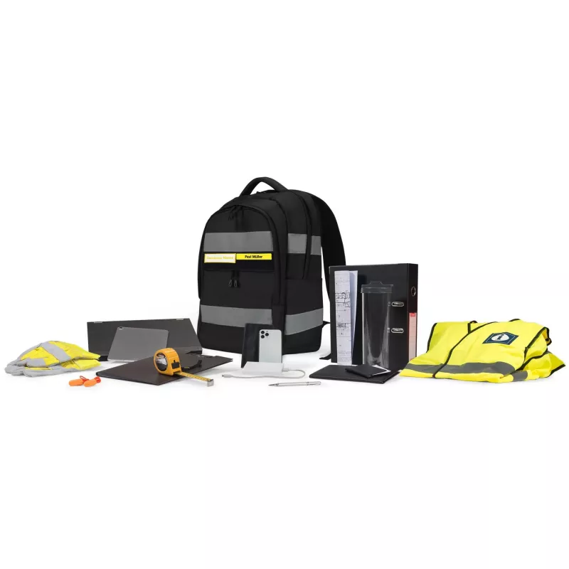 DICOTA Hi-Vis V2 Backpack rugzak zwart 320x220x455mm PET TPU
