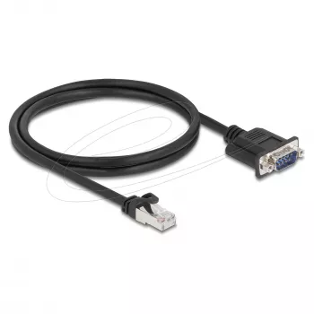 DeLOCK 64351 CAN-bus-kabel RJ45-stekker naar D-Sub 9-pins stekker, Cat.5e STP, 1 m, zwart