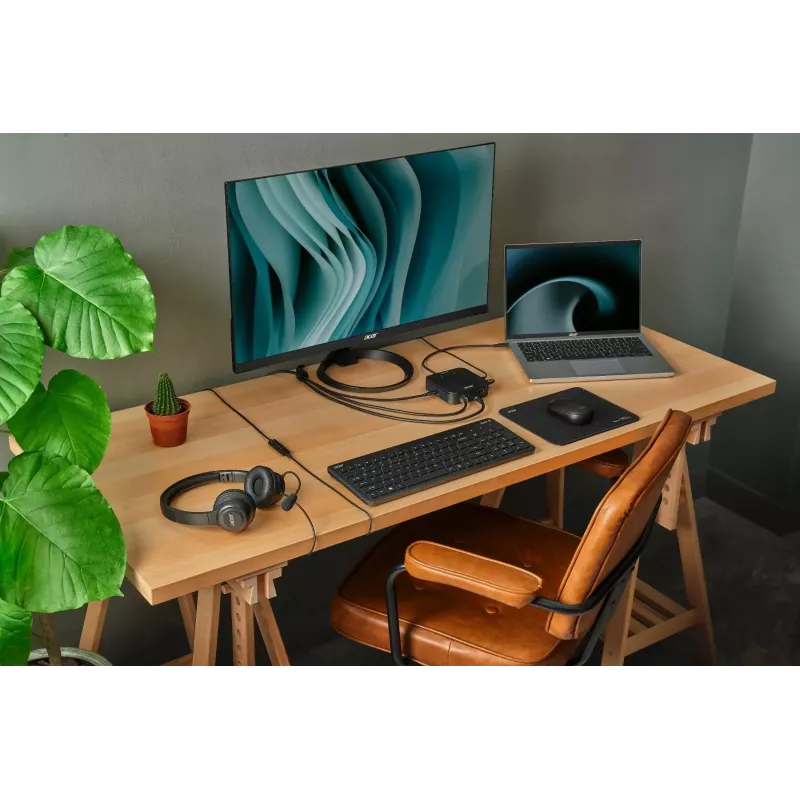 Acer AHW154 GP.HDS11.02D bedrade kantoorheadset, stereo, jackaansluiting, ingebouwde flexibele microfoon, zwart