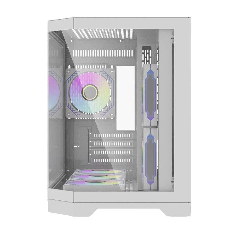 Darflash FT418 computerbehuizing + 6 aRGB-ventilatoren (wit)