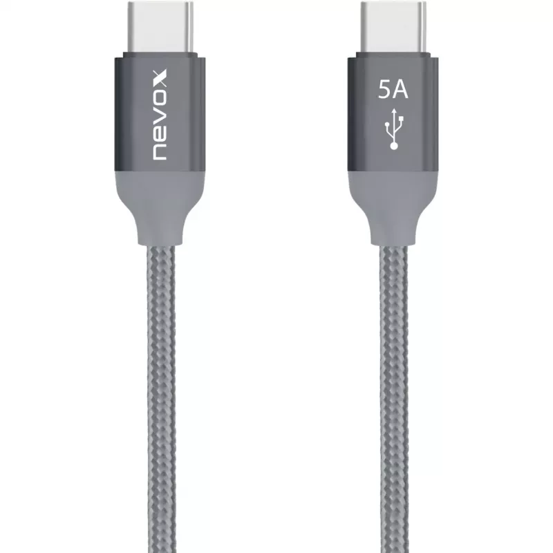 USB-kabel Nevox 1654 USB 2.0 2 m USB-C grijs zilver