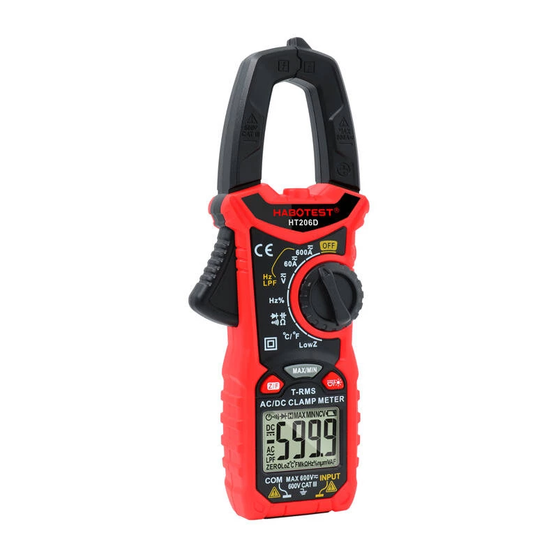 Digitale stroomtang Habotest HT206D — True RMS, NCV, handzame stroom-/spanningsmeter