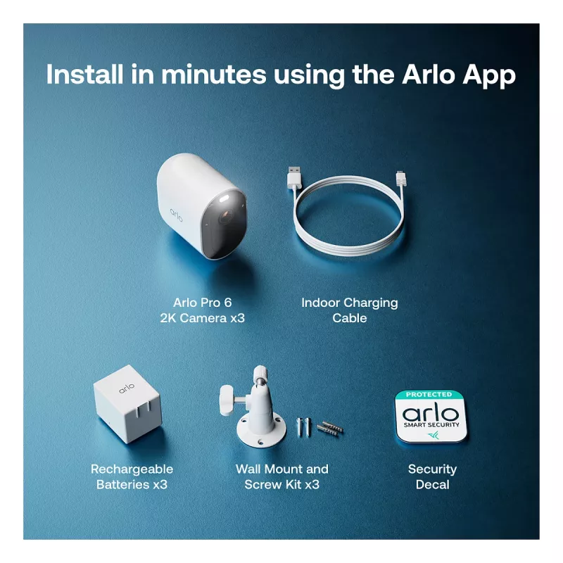 ARLO Pro 6 - 2025 Edition - netwerkbewakingscamera - buiten, binnen - weerbestendig - kleur (dag/nacht)