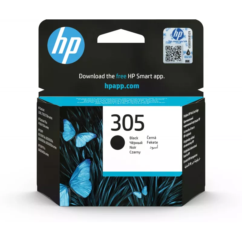 HP 305 originele zwarte inktcartridge, zwart, 1 st., 120 pagina's
