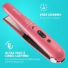 Draadloze keramische haarstijltang Revamp ST-1700PK-EB — compact roze