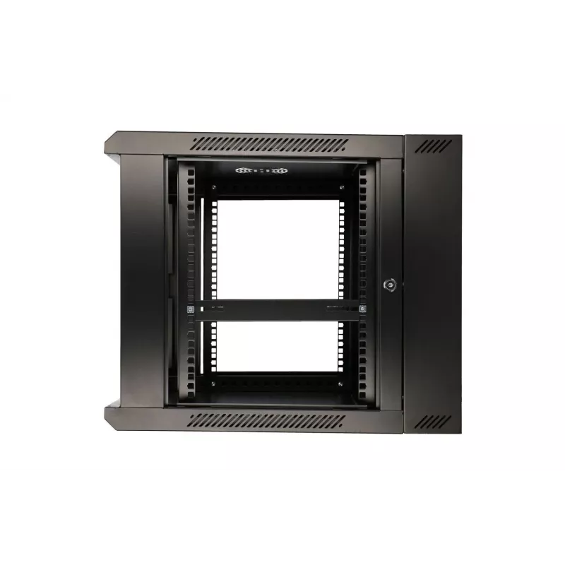 Extralink Rackmount-behuizing 6U 600x600 AZH zwart wandgemonteerd, kantelbaar