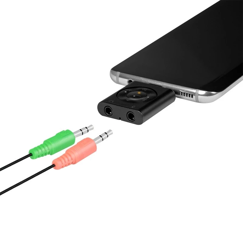 USB3.2 audio-adapter USB-C/stekker naar 2x 3,5-mm-bus 7.1