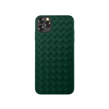 Hoes Devia voor iPhone 11 Pro Max met weefpatroon, groen