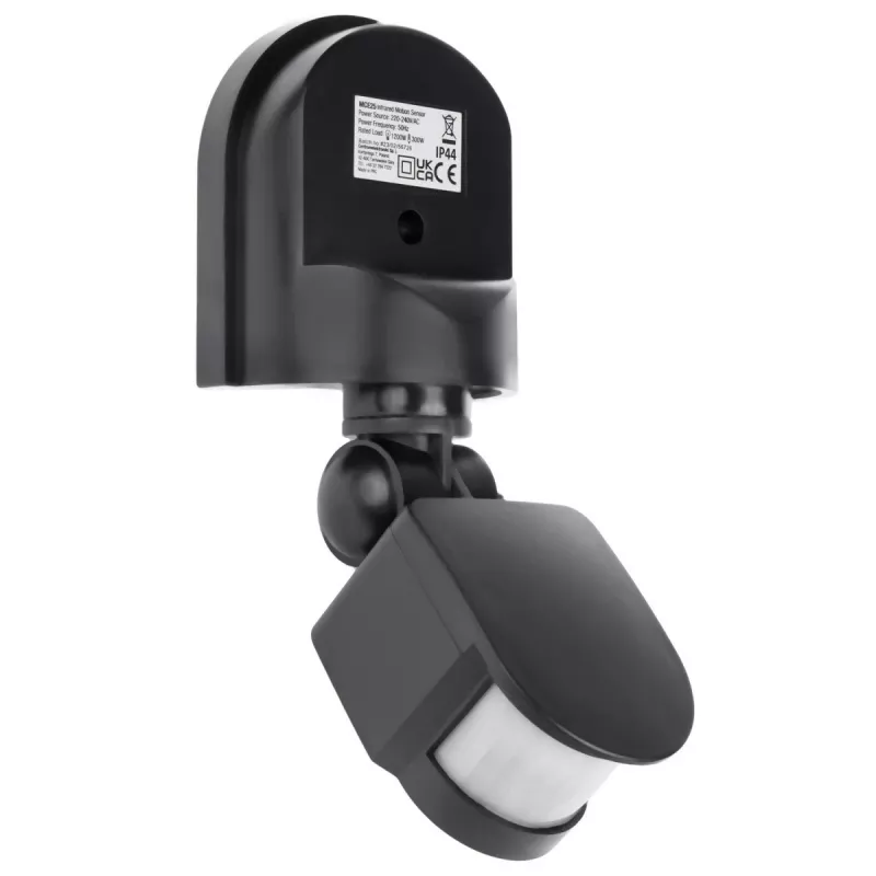 Maclean MCE25 GR wandgemonteerde 180° bewegings- en schemersensor, max. 1200W, grijs