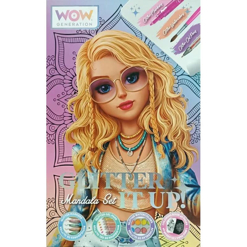 Creatieve kleurset Kids Euroswan WOW00084 — mandala-glitterkit voor kinderen
