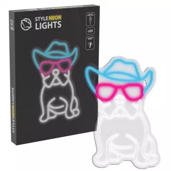 Neon Lights MANTA SNL114MT bulldog met bril neonbord
