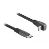 DeLOCK USB 2.0 flatcable USB Type-C stekker naar USB Type-C stekker haaks PD 3.0 60 W 14 cm zwart