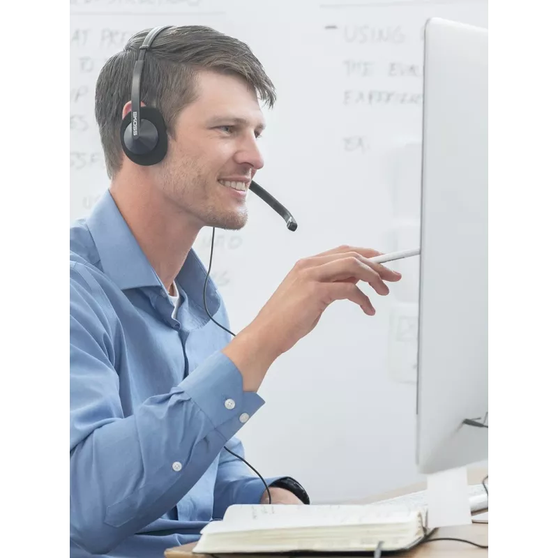 Koss CS200i headset bedrade hoofdbeugel kantoor/callcenter zwart