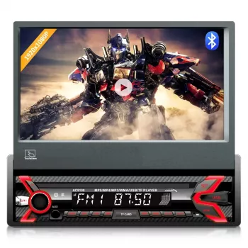 Audiocore AC9100 radio auto digitaal zwart, rood