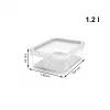 Voedselcontainer rotho 1053201100 rechthoekig 1,2 l transparant wit, technopolymeer, vaatwasserbestendig