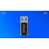 Savio AK-81 videokabel-adapter USB Type-C USB Type-A zwart