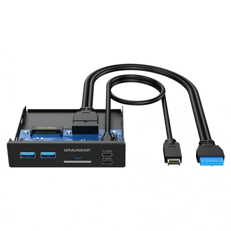Graugear USB-hub+kaartlezer multi frontpaneel, Type-C USB retail (G-MP01CR)