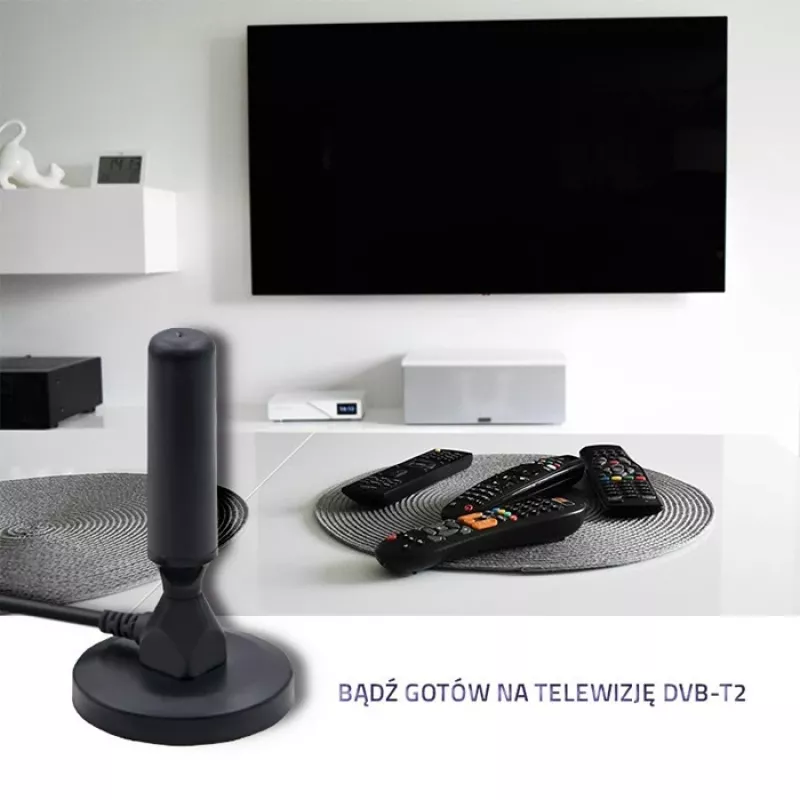 Binnen-TV-antenne QOLTEC 57016 DVB-T2 – compact ontwerp voor digitale terrestrische ontvangst