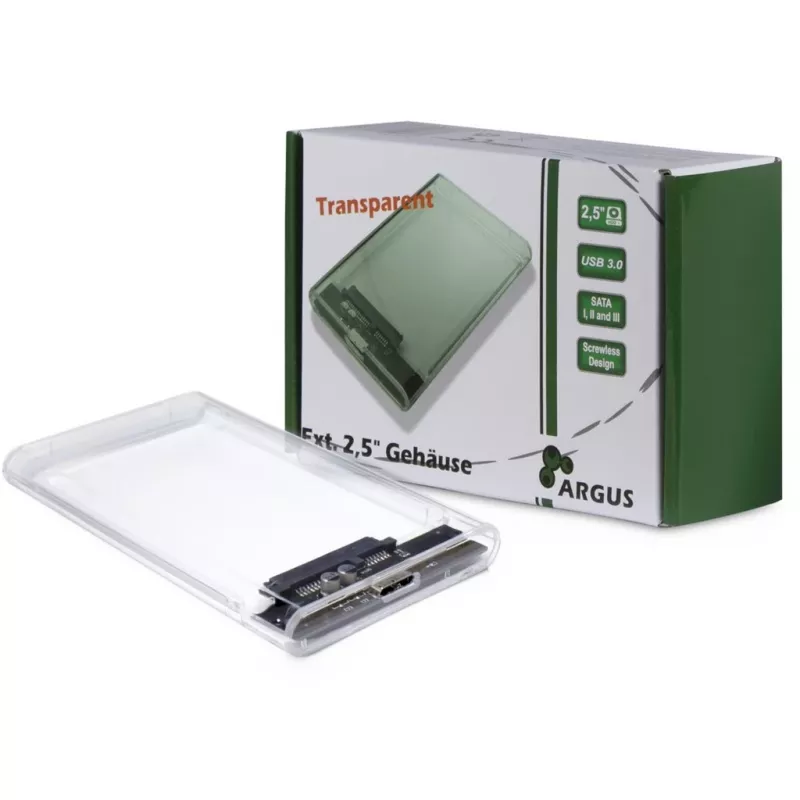 HDD-behuizing Argus GD-25000, USB 3.0, transparant
