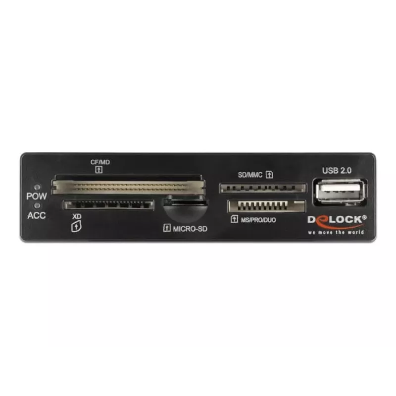 DeLOCK 91708 kaartlezer USB 2.0 intern zwart grijs CF SD MicroSD
