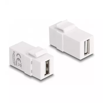 DeLOCK Keystone-module USB 2.0 A bus naar USB 2.0 A bus wit
