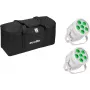 LED-Par-schijnwerper EUROLITE Silent Par 6 QCL Floor 2x met soft-bag — compacte vloer-QCL-LED-par, 2 stuks, transporttas