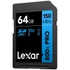 SDXC-flashgeheugen Lexar 64 GB UHS-I 800xPRO — Class 10, U3, V30, 150 MB/s