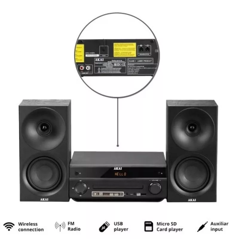 Audiosysteem AKAI AM-301 BK Music Center – compact thuis-audioapparaat