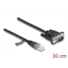 Delock RS-232 seriële kabel, RJ45 male naar D-Sub 9 male, 30 cm, zwart