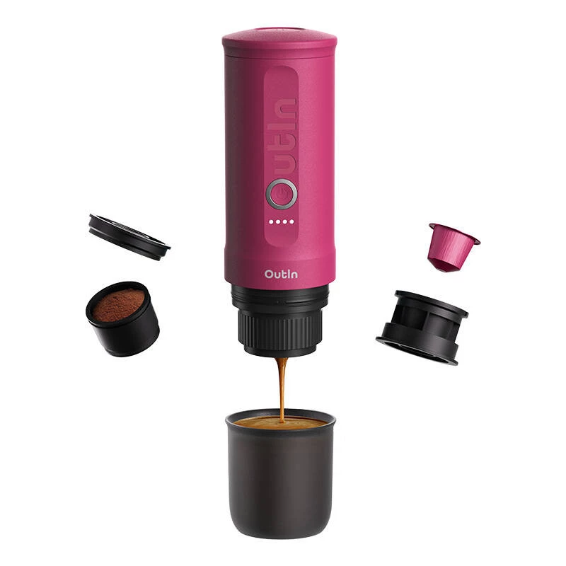 OutIn Nano draagbare espressomachine, Crimson Red