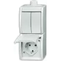 BUSCH JAEGER 2601/5/20EW-54-503 - CEE 7/3 - 2P+E - wit - IP44 - 250 V - 16 A