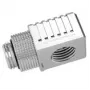 Barrow 90°-adapter G1/4 binnendraad naar G1/4 binnendraad, model FBFTWT90-V2 S, zilver, draaibare aansluiting voor vloeistofkoeling