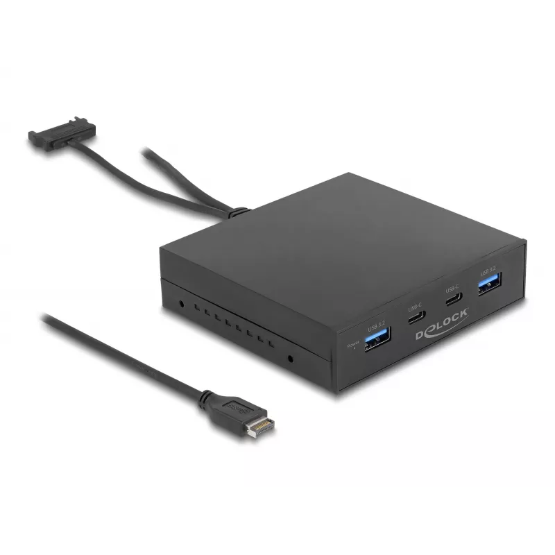 DeLOCK 3,5 inch USB 3.2 Gen 2 frontpaneel 2 x USB Type-C 2 x USB Type-A