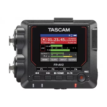 Draagbare audiorecorder Tascam FR2-AV — 2-spoors, 2 XLR-combo-ingangen, USB-C-interface, 48–192 kHz, 24/32-bit, microSD tot 512 GB