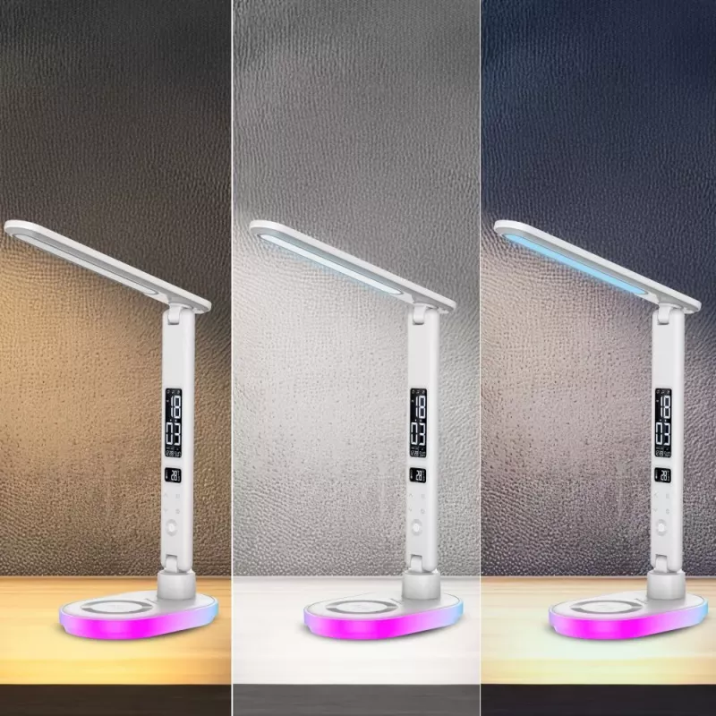 Tafellamp Hawk HW-LAMP03 wit RGB — verstelbare led-bureaulamp met RGB-verlichting