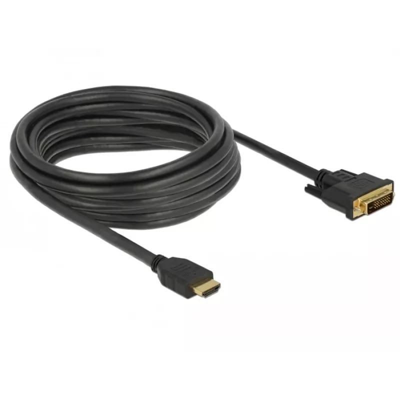 Videokabel-adapter DeLOCK 85656 5 m HDMI Type-A DVI zwart