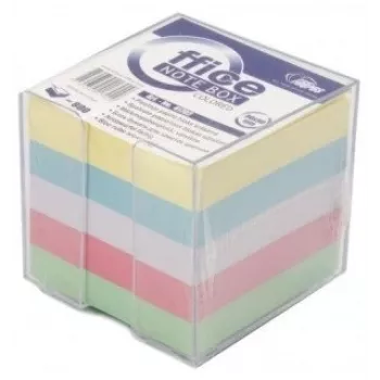 Notitieblokjes Forpus 9x9 cm, assorti, niet gelijmd, met deksel (800) 0716-007