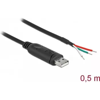 Adapterkabel USB 2.0 Type-A naar serieel RS-232 DeLOCK 63497