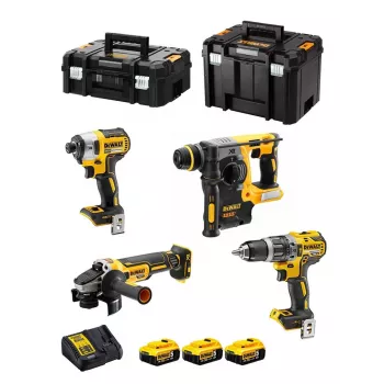 Gereedschapsset DeWalt DCK422P3T-QW accu-comboset 18V 5Ah (3 accu's), boorschroevendraaier DCD796, boorhamer, 4 cm hout, 1,3 cm staal