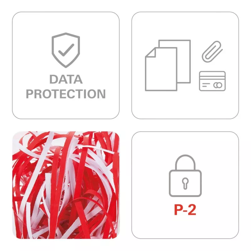 HSM SECURIO C14 papiervernietiger, strooksnede 3,9 mm, P-2, 14 vel, invoer van 225 mm, opvangbak van 20 l