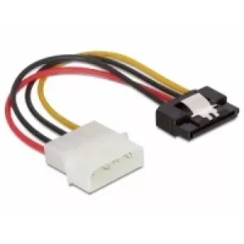 SATA HDD-kabel DeLOCK 60120 4-polig stekker met metaalclip recht 0,12 m