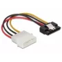 SATA HDD-kabel DeLOCK 60120 4-polig stekker met metaalclip recht 0,12 m