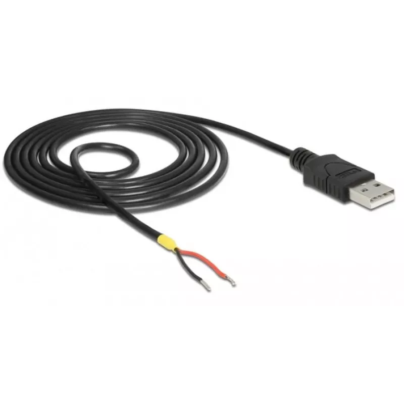 Delock kabel USB2.0 Type-A-stekker > 2 x open kabeleinden - 1,5 m - zwart (85664)