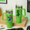 Paladone Minecraft groene 900ml isoleerbeker met rietje